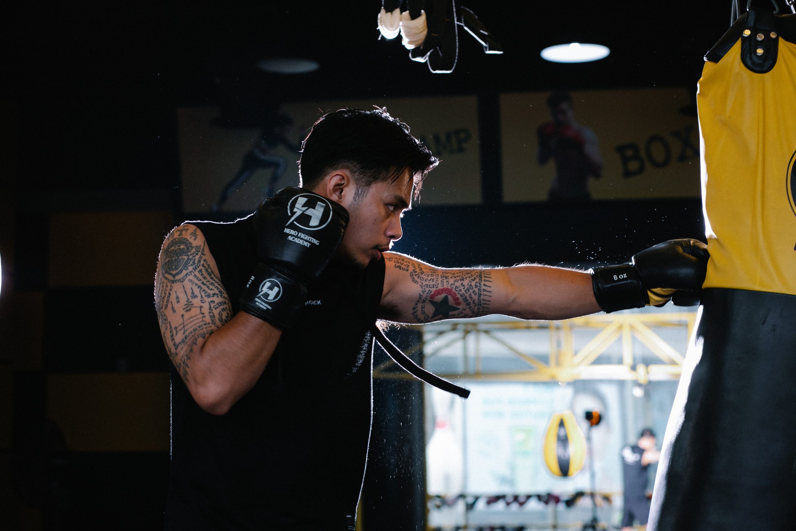 A boxer training in a boxing gym in las vegas